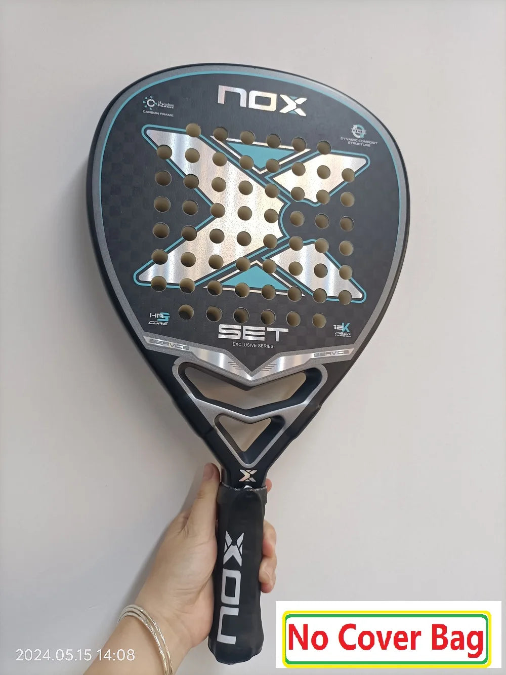 NOX profesionali anglies pluošto padelio raketė su 3D SPIN technologija