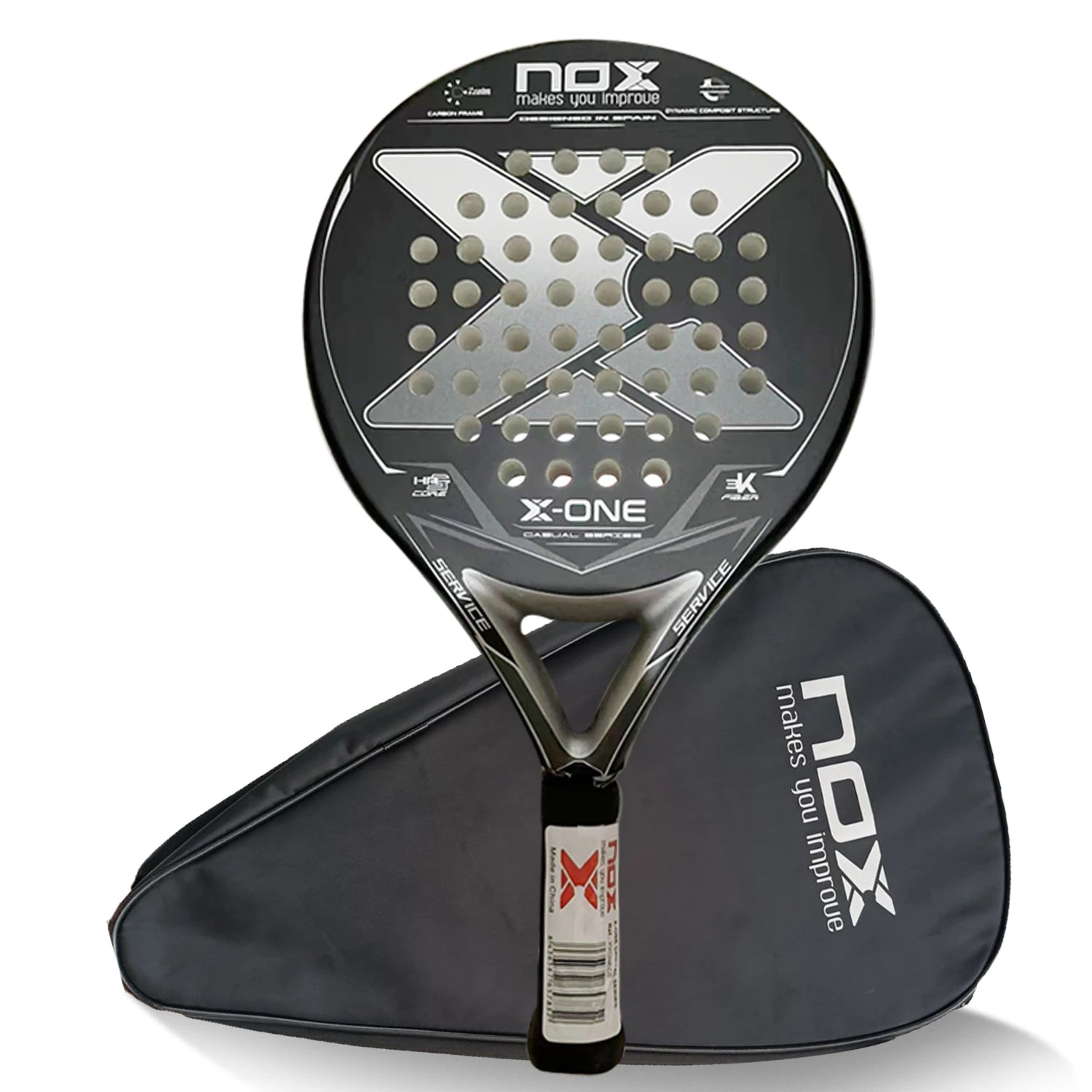 NOX 2026 padelio raketė su 12K/18K anglies pluoštu ir EVA Memory Flex šerdimi