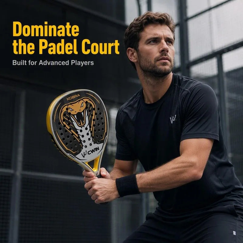 24K Senior Padel Racket Professional Racquet Carbon Fiber Soft EVA Face With Padel Bag Cover For Men Women Training Accessores