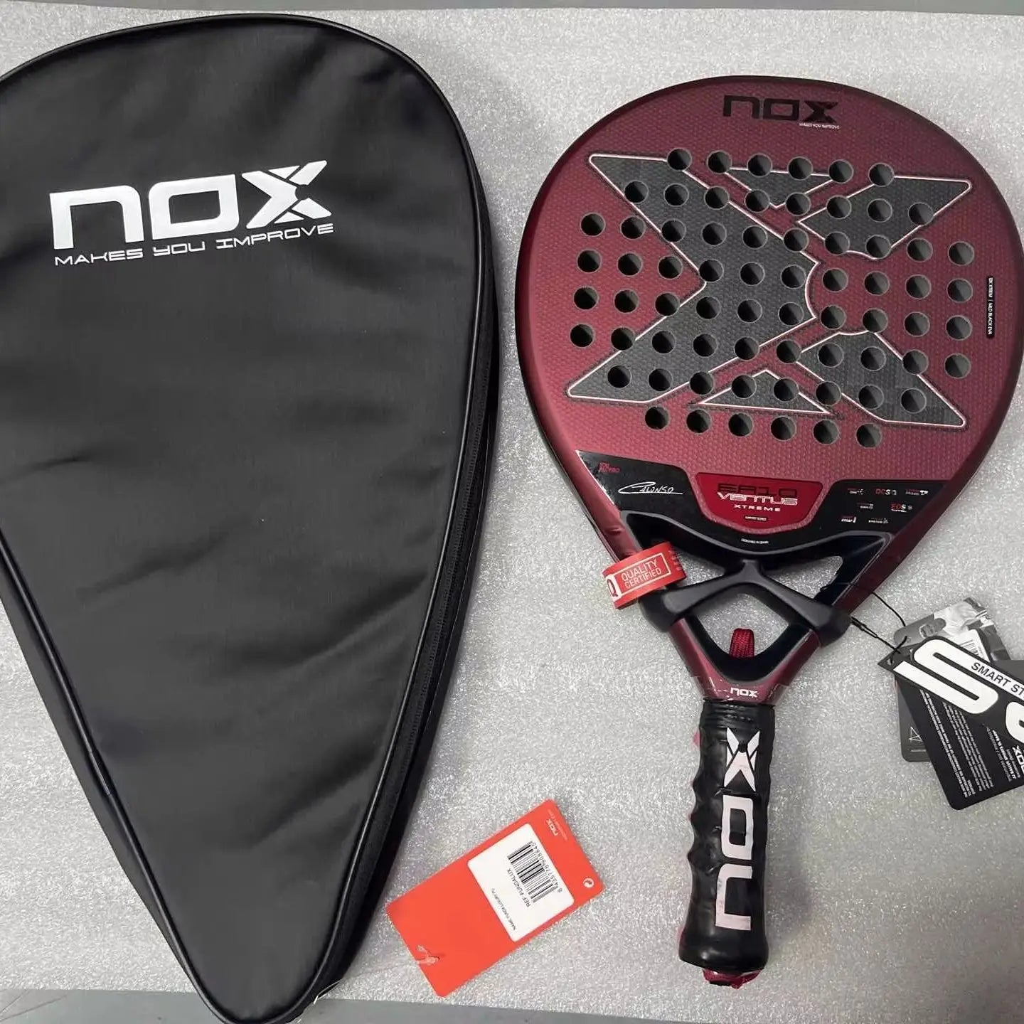 NOX profesionali anglies pluošto padelio raketė su 3D SPIN technologija