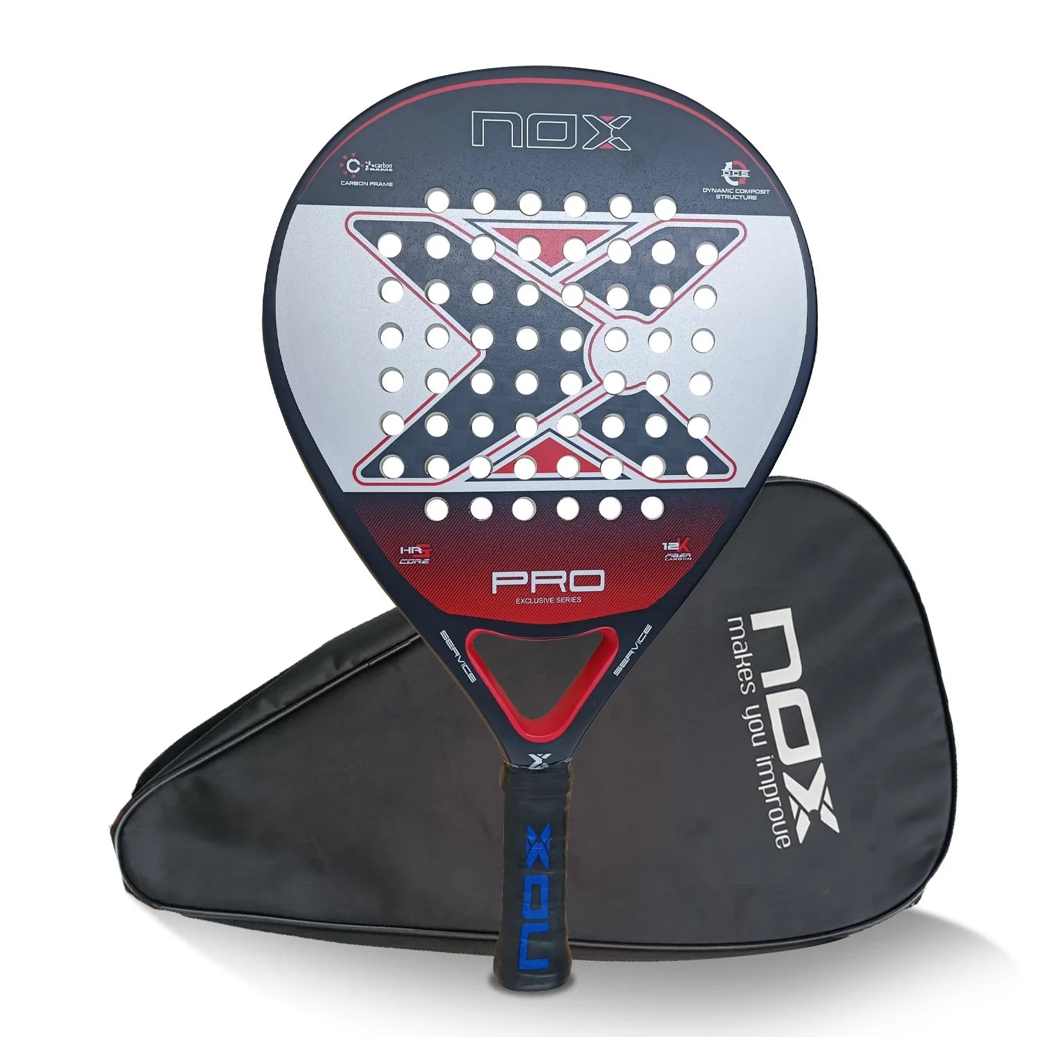 NOX 2026 padelio raketė su 12K/18K anglies pluoštu ir EVA Memory Flex šerdimi
