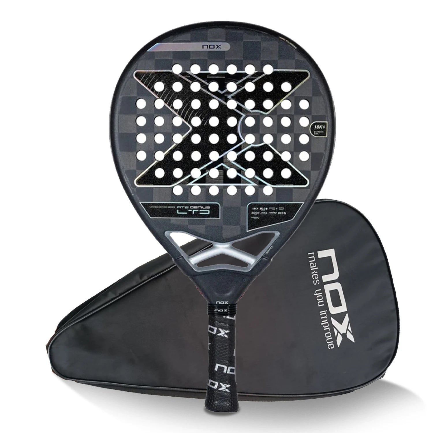 NOX 2026 padelio raketė su 12K/18K anglies pluoštu ir EVA Memory Flex šerdimi