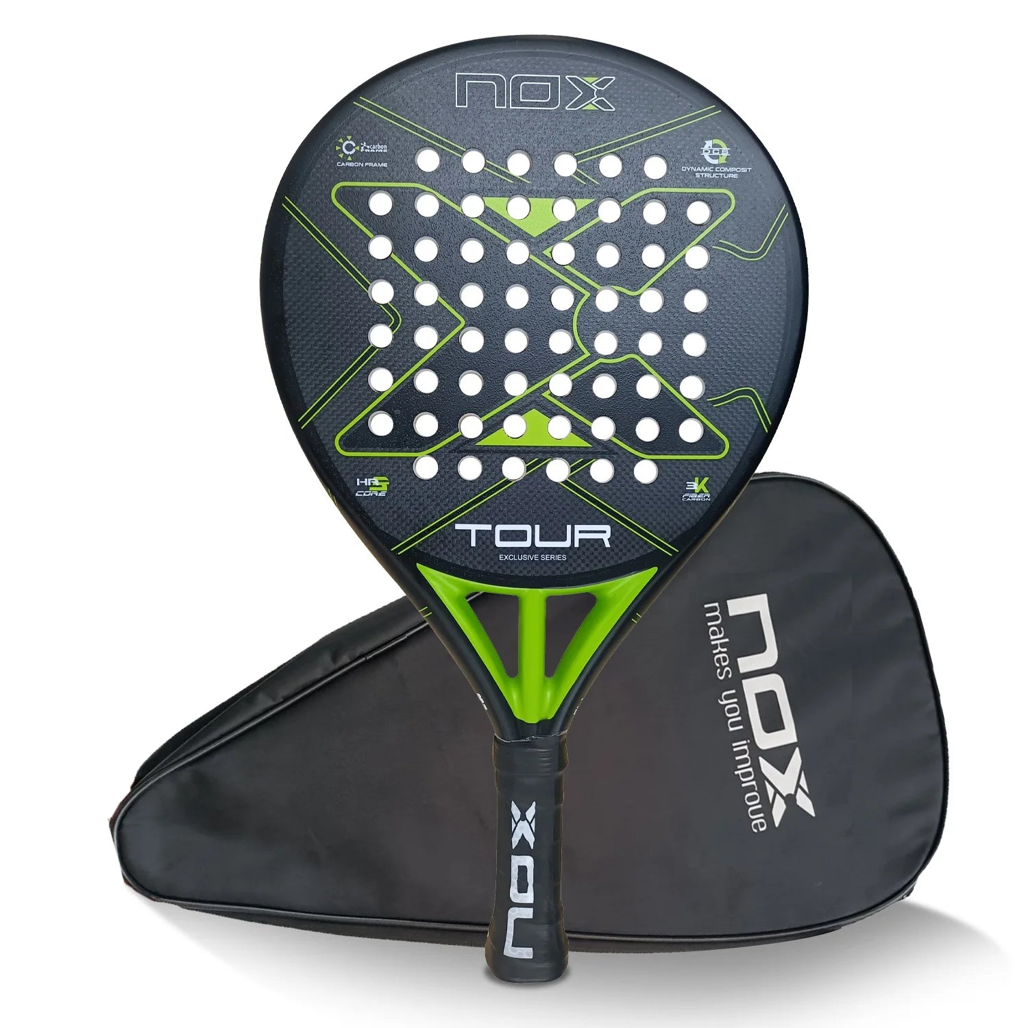 NOX 2026 padelio raketė su 12K/18K anglies pluoštu ir EVA Memory Flex šerdimi