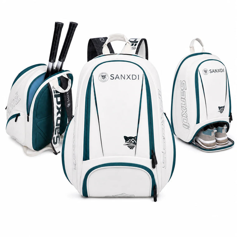 Tennis Backpack Large Capacity Racket Bag Badminton Pickleball Sports Bag with Shoe Compartment Outdoor Training Bag Men Women