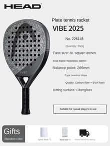 HEAD VIBE Series 2025 anglies pluošto padelio raketė su EVA Memory Flex šerdimi