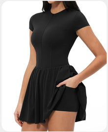 Tennis Dress With Shorts Tennis Wear Workout Gym Outfit Sport Golf Dress Women Casual Slim Fit Stretchy Badminton Clothing