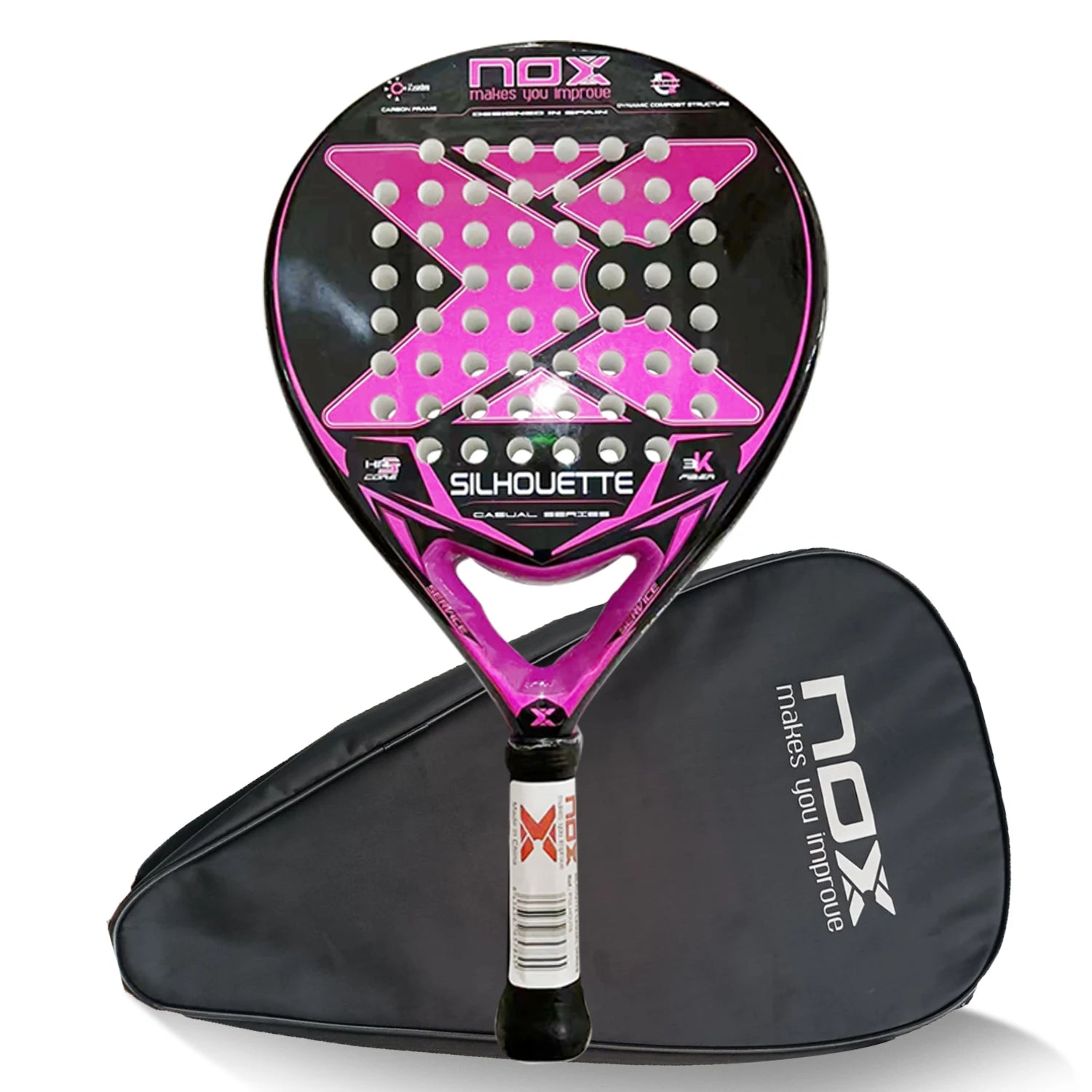 NOX 2026 padelio raketė su 12K/18K anglies pluoštu ir EVA Memory Flex šerdimi