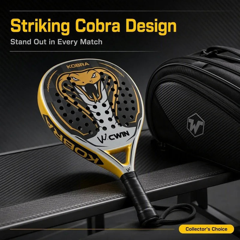 24K Senior Padel Racket Professional Racquet Carbon Fiber Soft EVA Face With Padel Bag Cover For Men Women Training Accessores