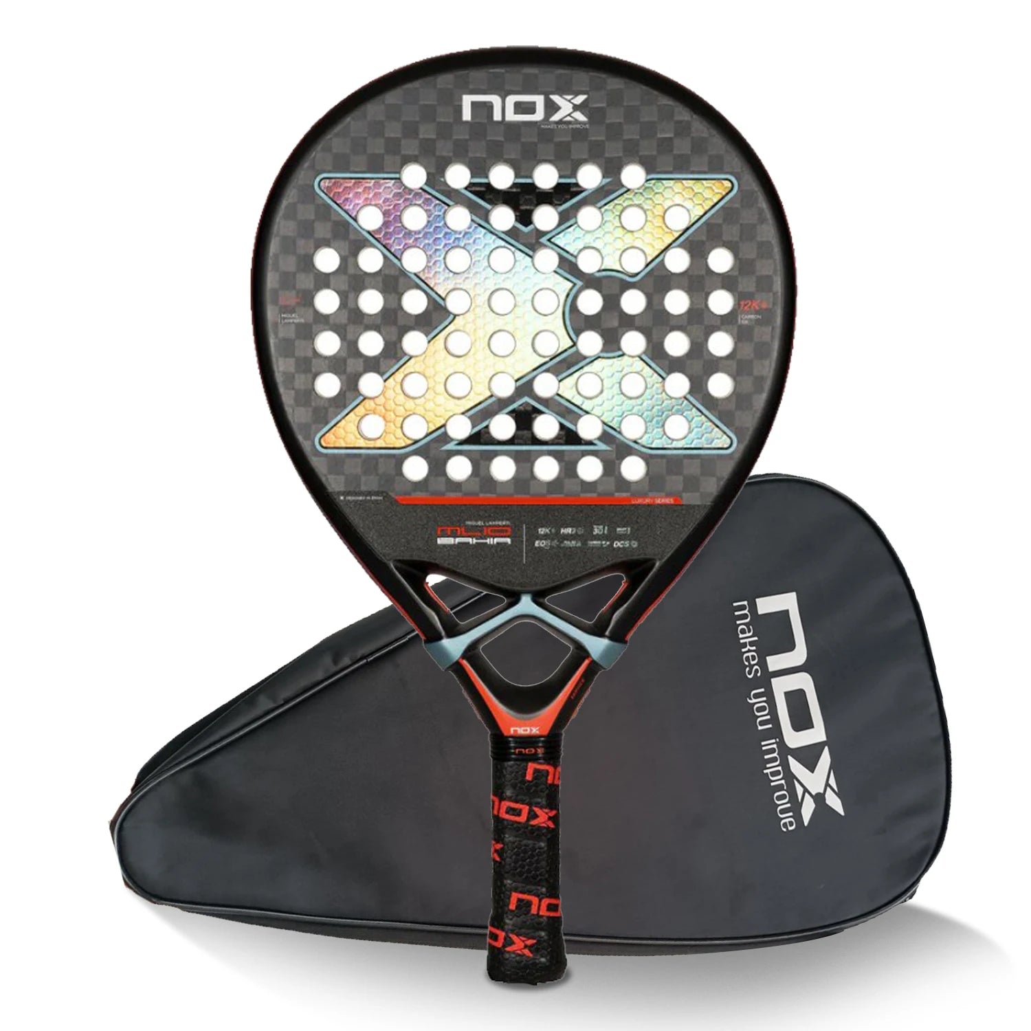 NOX 2026 padelio raketė su 12K/18K anglies pluoštu ir EVA Memory Flex šerdimi