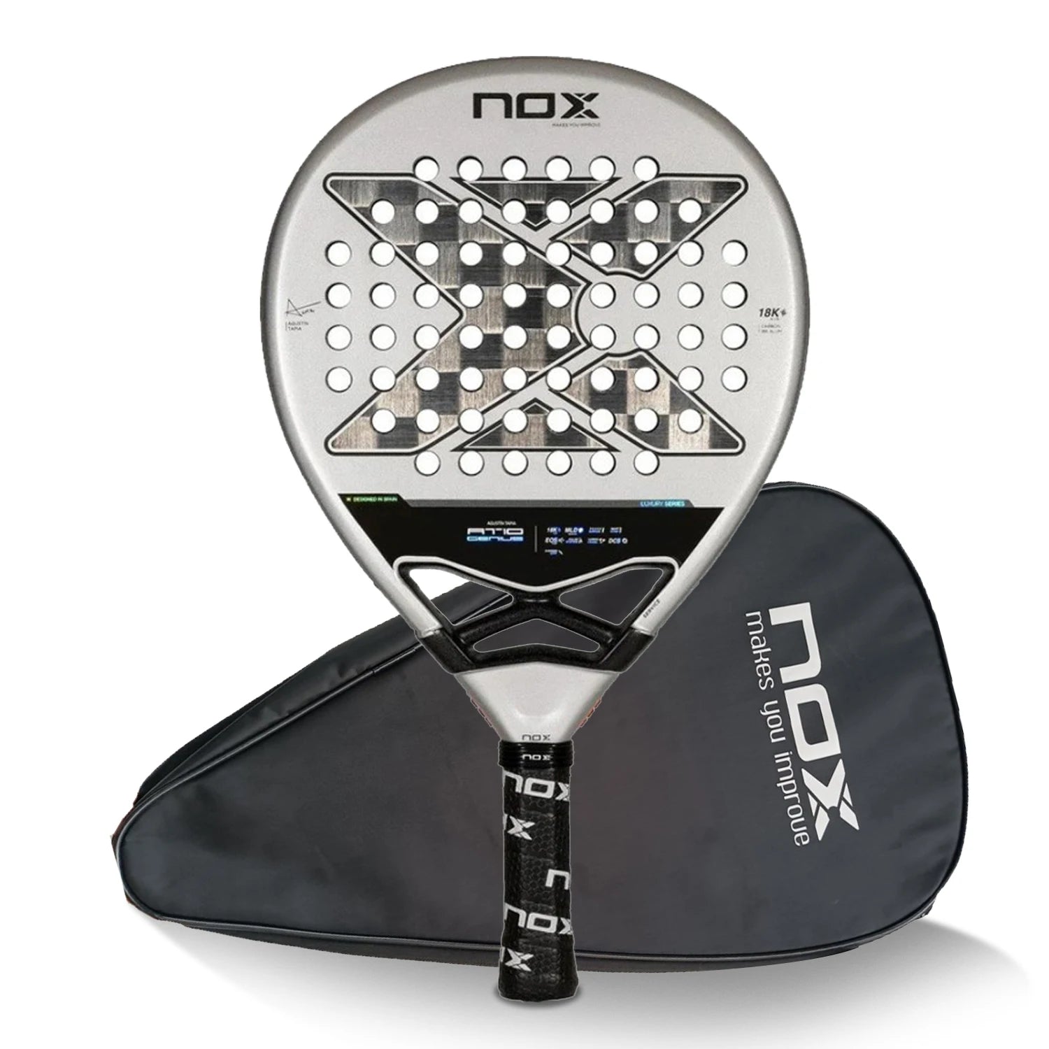 NOX 2026 padelio raketė su 12K/18K anglies pluoštu ir EVA Memory Flex šerdimi