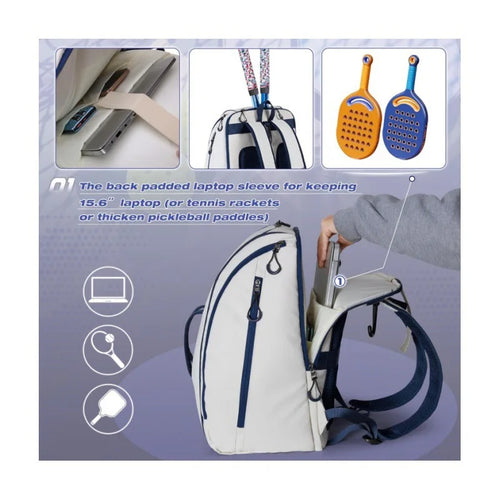 20-35L Paddle Tennis Backpack Pickleball Racket Bag Sport Waterproof Badminton Racket Storage Backpack with Shoe Compartment