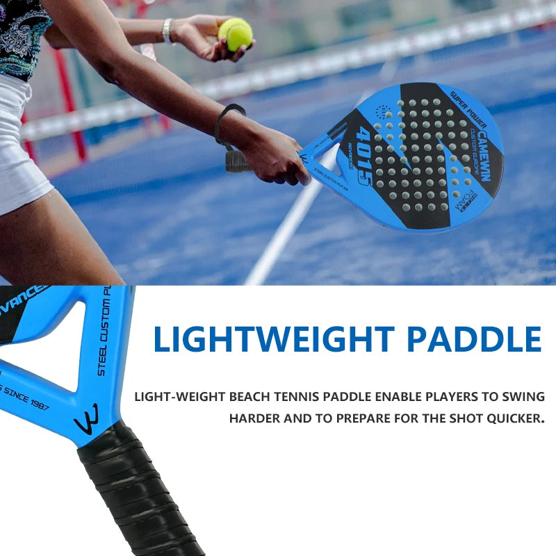 Padel Racket | Luxury Series Teardrop Padel | Flap Aerodynamics & Custom Grip Technology | Carbon with Black Eva Core | Advanced