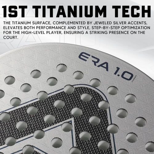 AMA SPORT 1St Titanium Silver Surface Padel Racket with Precision Holes,Intelligence Rebound Cork High-Performance Pala de Padel