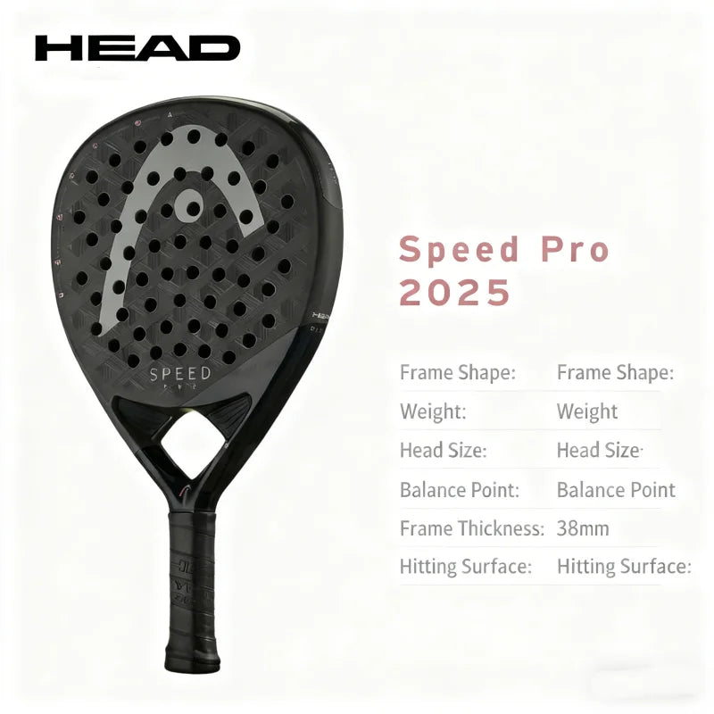 HEAD Tennis Padel Racket Carbon Fibre SPEED Series Adult Padal Cage Tennis Racquets Teardrop Shape 2025 New Padel Racket