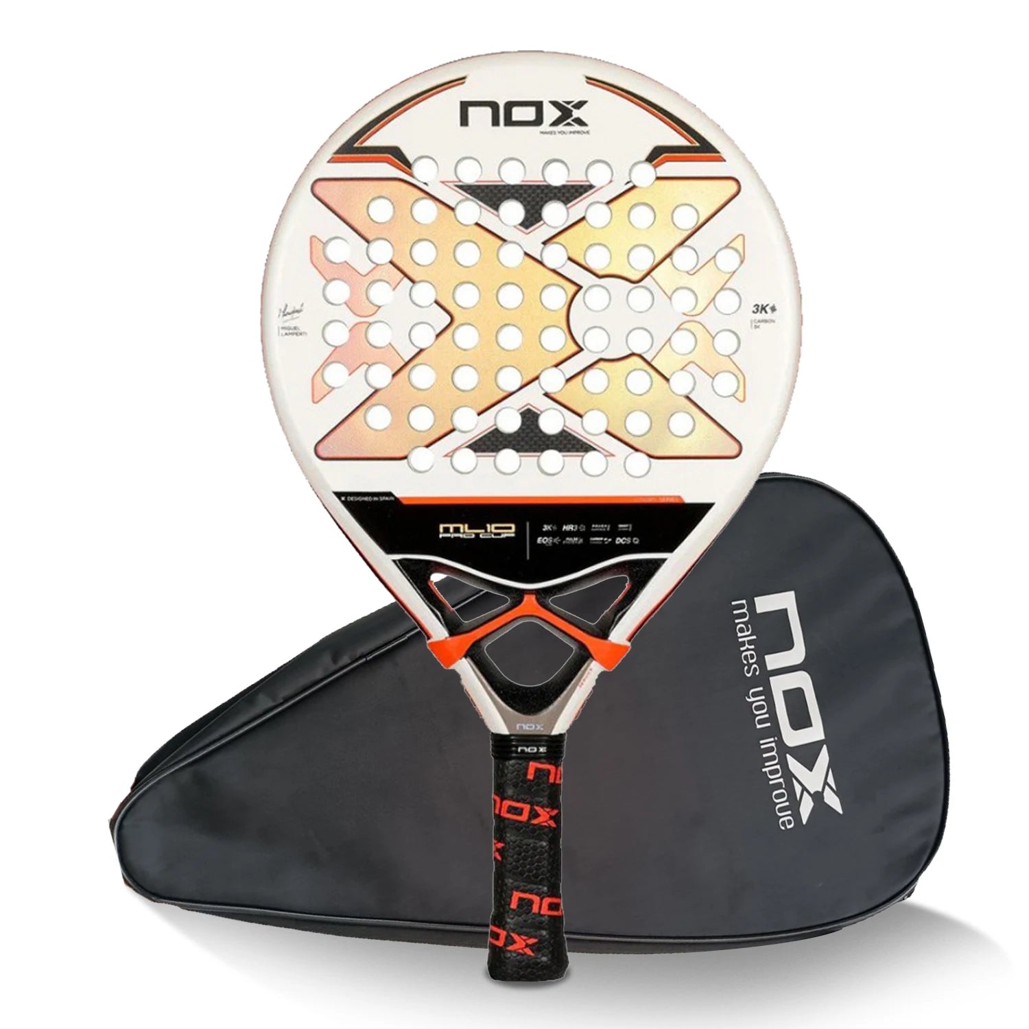 NOX 2026 padelio raketė su 12K/18K anglies pluoštu ir EVA Memory Flex šerdimi