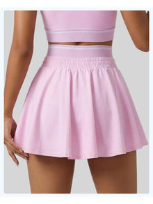 Women High Waist Pleated Tennis Skirt with Built-in Shorts Quick Dry Athletic Skort Sports Skirt for Golf Running Workout Daily