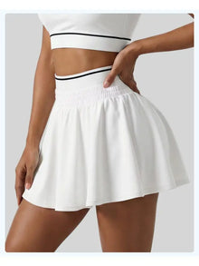 Women High Waist Pleated Tennis Skirt with Built-in Shorts Quick Dry Athletic Skort Sports Skirt for Golf Running Workout Daily