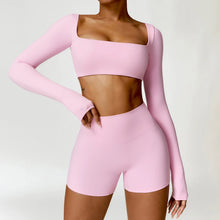 Summer 2PCS Yoga Suit Sports Set Women Quick-Dry Gym Set Women Tracksuit Running Workout Long Sleeve Sports Shirt Yoga Clothing