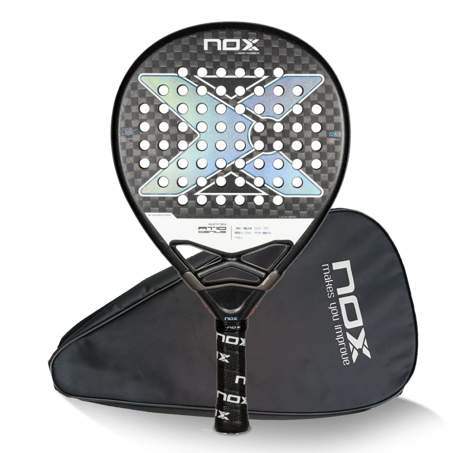 NOX 2026 padelio raketė su 12K/18K anglies pluoštu ir EVA Memory Flex šerdimi