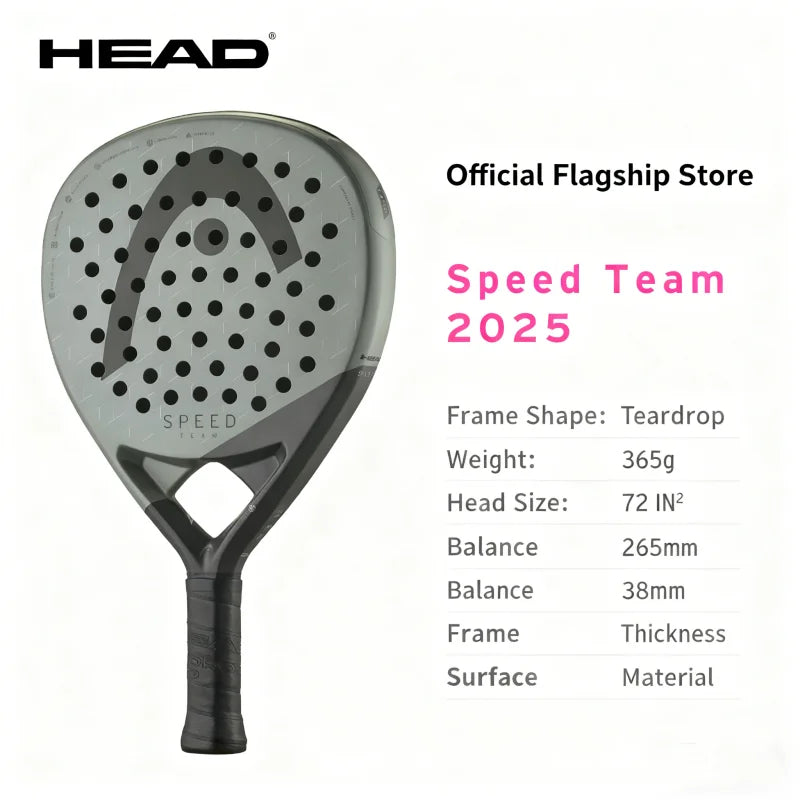 HEAD Tennis Padel Racket Carbon Fibre SPEED Series Adult Padal Cage Tennis Racquets Teardrop Shape 2025 New Padel Racket