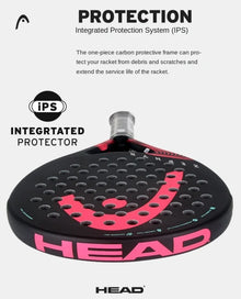 HEAD ZEPHYR Series anglies pluošto padelio raketė su EVA Memory Flex šerdimi