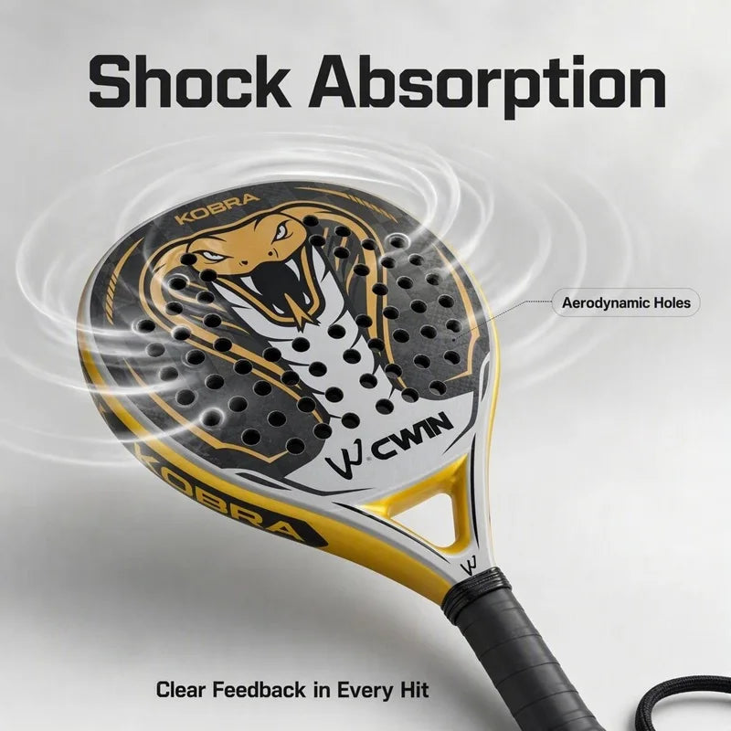 24K Senior Padel Racket Professional Racquet Carbon Fiber Soft EVA Face With Padel Bag Cover For Men Women Training Accessores
