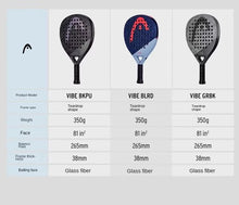 HEAD VIBE Series 2025 anglies pluošto padelio raketė su EVA Memory Flex šerdimi