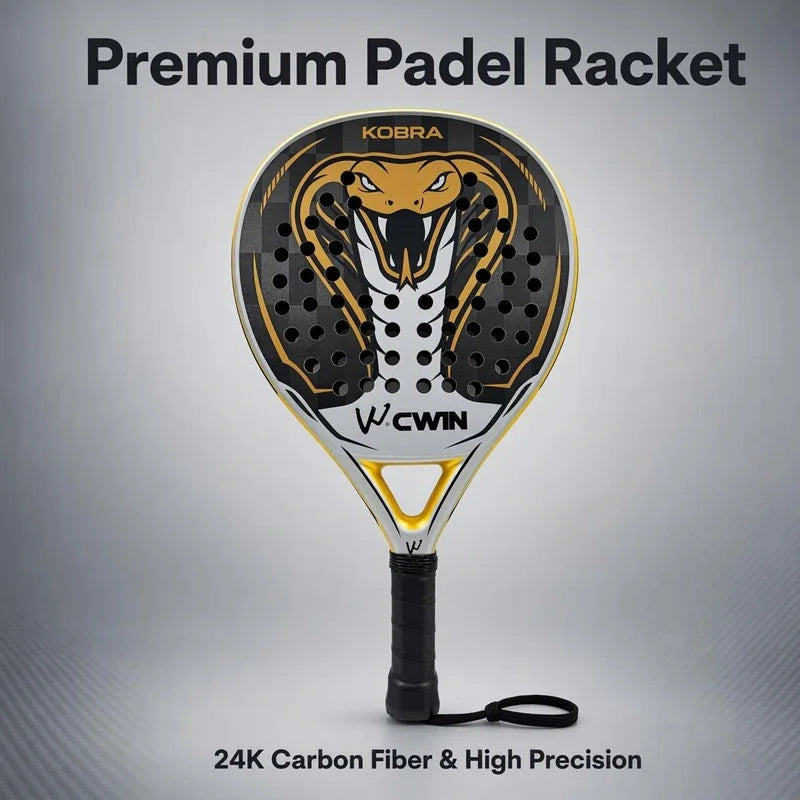 24K Senior Padel Racket Professional Racquet Carbon Fiber Soft EVA Face With Padel Bag Cover For Men Women Training Accessores