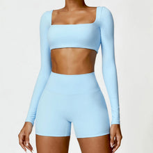 Summer 2PCS Yoga Suit Sports Set Women Quick-Dry Gym Set Women Tracksuit Running Workout Long Sleeve Sports Shirt Yoga Clothing