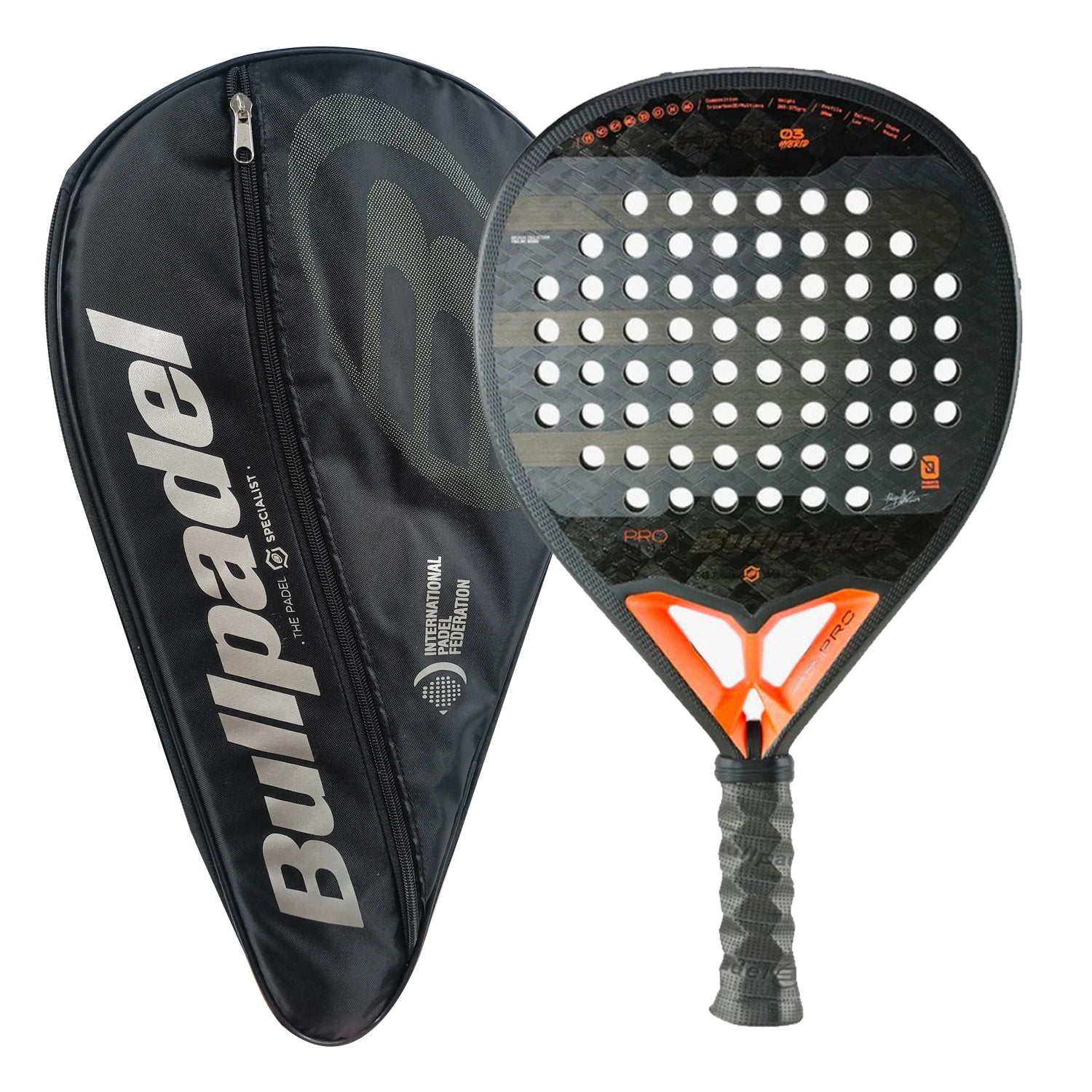 Bullpadel 3K/18K anglies pluošto padelio raketė