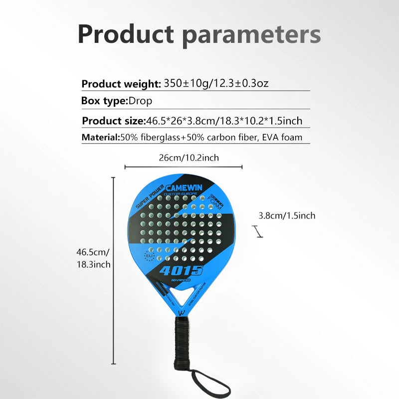 Padel Racket | Luxury Series Teardrop Padel | Flap Aerodynamics & Custom Grip Technology | Carbon with Black Eva Core | Advanced